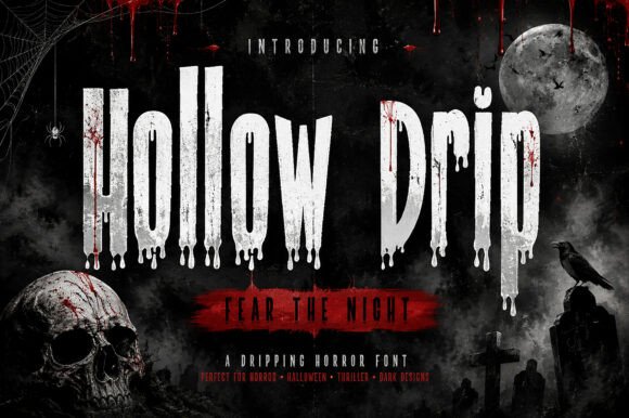 Hollow Drip Font: A Spooky Display Choice