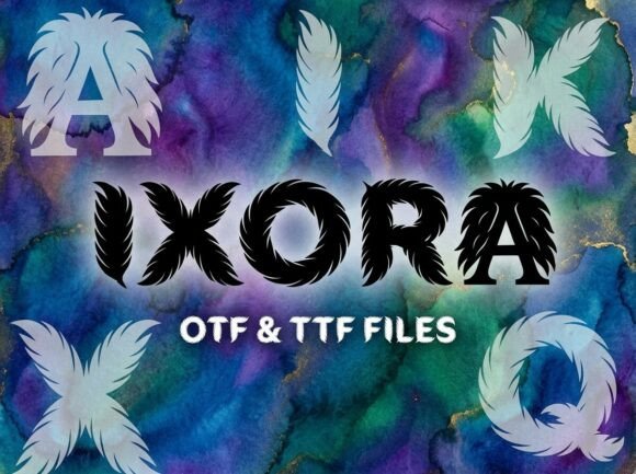 Ixora Font: Ethereal Display Type