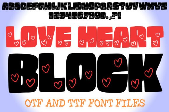 Love Heart Block Font